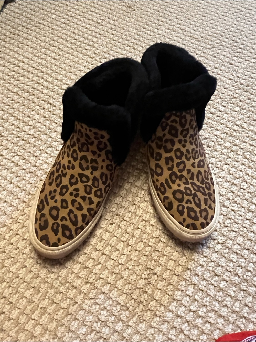 Tretorn Leopard Print Faux Fur Cuff Slip-On Sneakers - Brown/Black